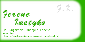 ferenc kmetyko business card