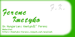 ferenc kmetyko business card